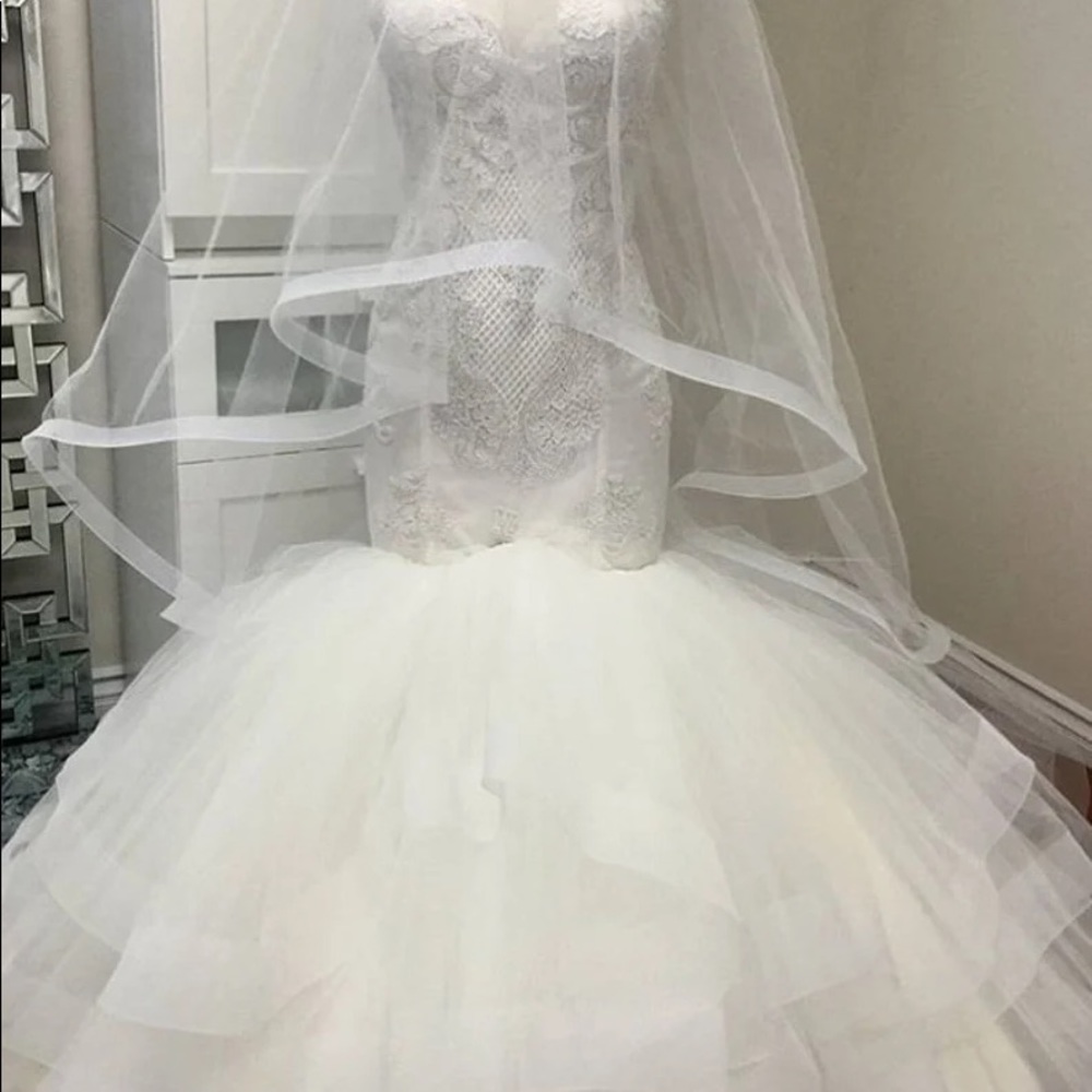 New bridal wedding Horsehair fingertip veil